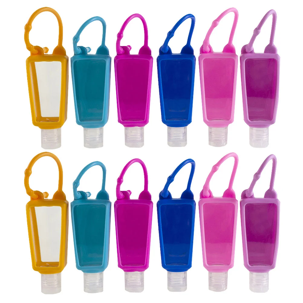 18 Pcs Hand Bottle Cover Keychain Holder Container Lotion Plastic Bottles Disposable Containers