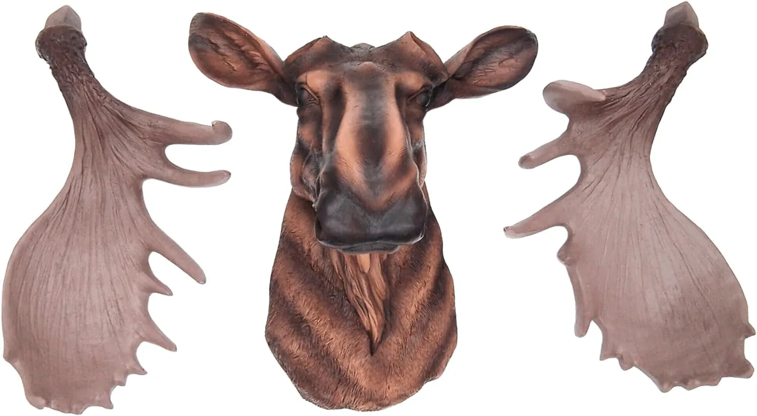 13-Inch Brown Faux Moose Head Wall Decor, Interior Hotel Accessories and Decorations -Animal sculpture, home decoration