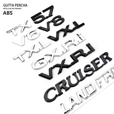 토요타 프라도 랜드크루저 CRUISER V6 V8 5.7 TX VX GXR VXR TXL VXL VXS VXRI용 자동차 트렁크 후면 레터 엠블럼 스티커 액세서리