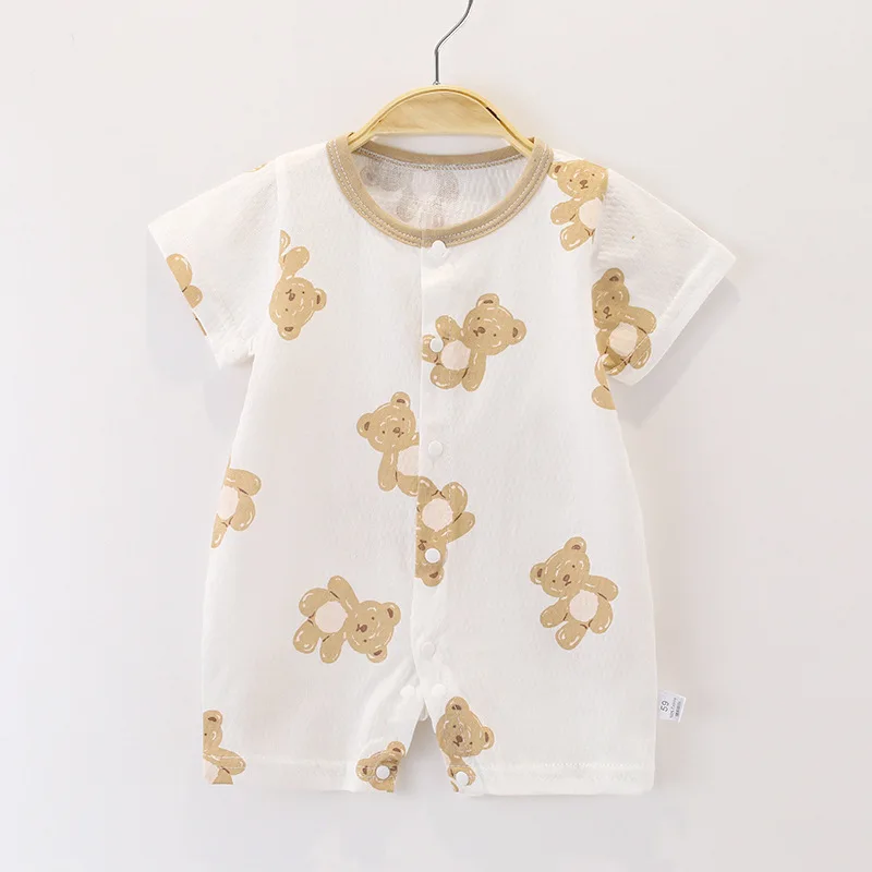 

Детский комбинезон, летняя одежда с короткими рукавами, пижамы для новорожденных, хлопковая одежда для сна для мальчиков и девочек, комбинезон, домашняя одежда
