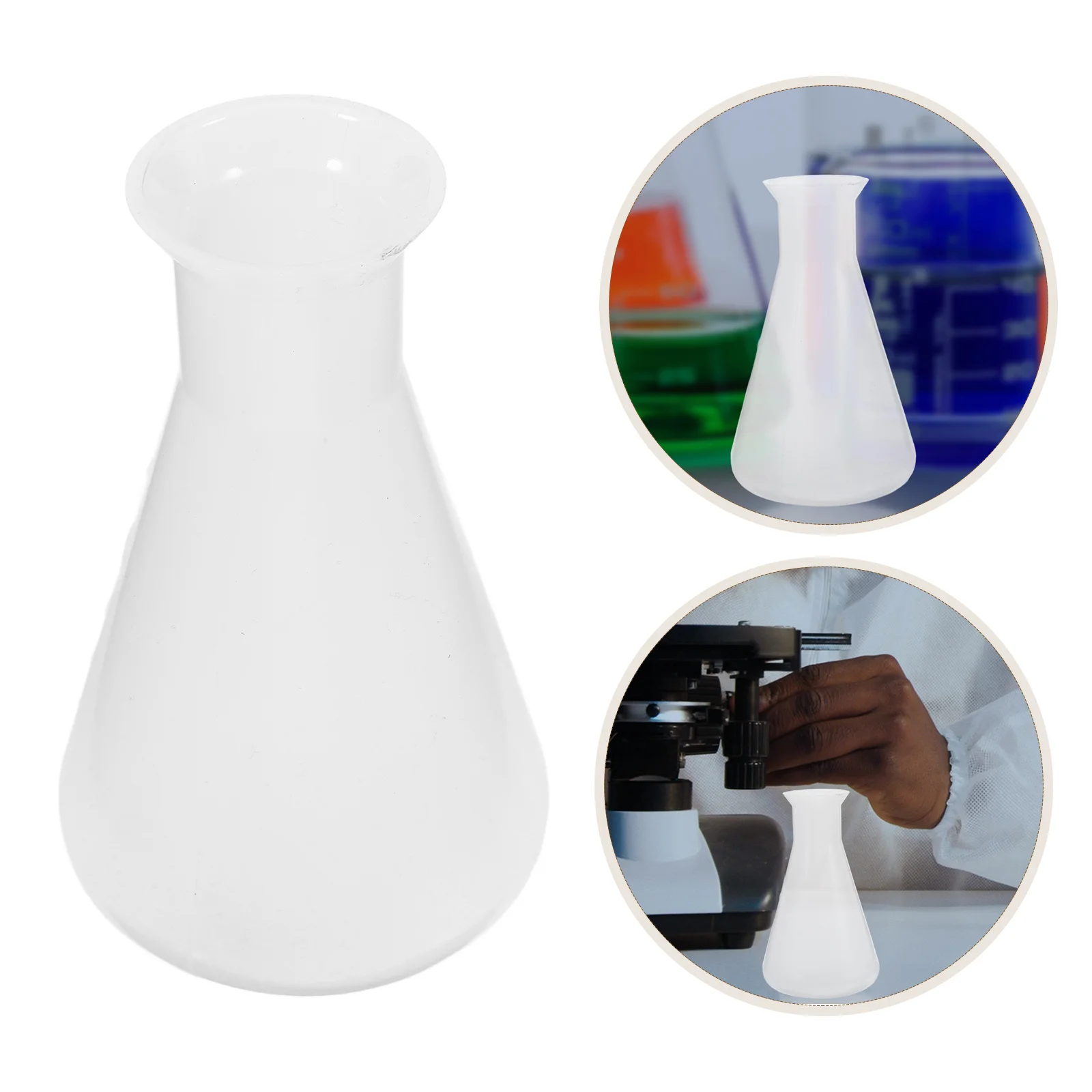 

2 Pcs Experimental Wide Mouth Flask Plastic Flasks for Lab Erlenmeyer Conical Science Beakers