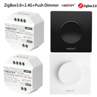 Miboxer Tuya Zigbee 3.0 +2.4G RF Triac Push Dimmer 110V-220VWireless Rotating Panel Remote Control App For Single Color Lights