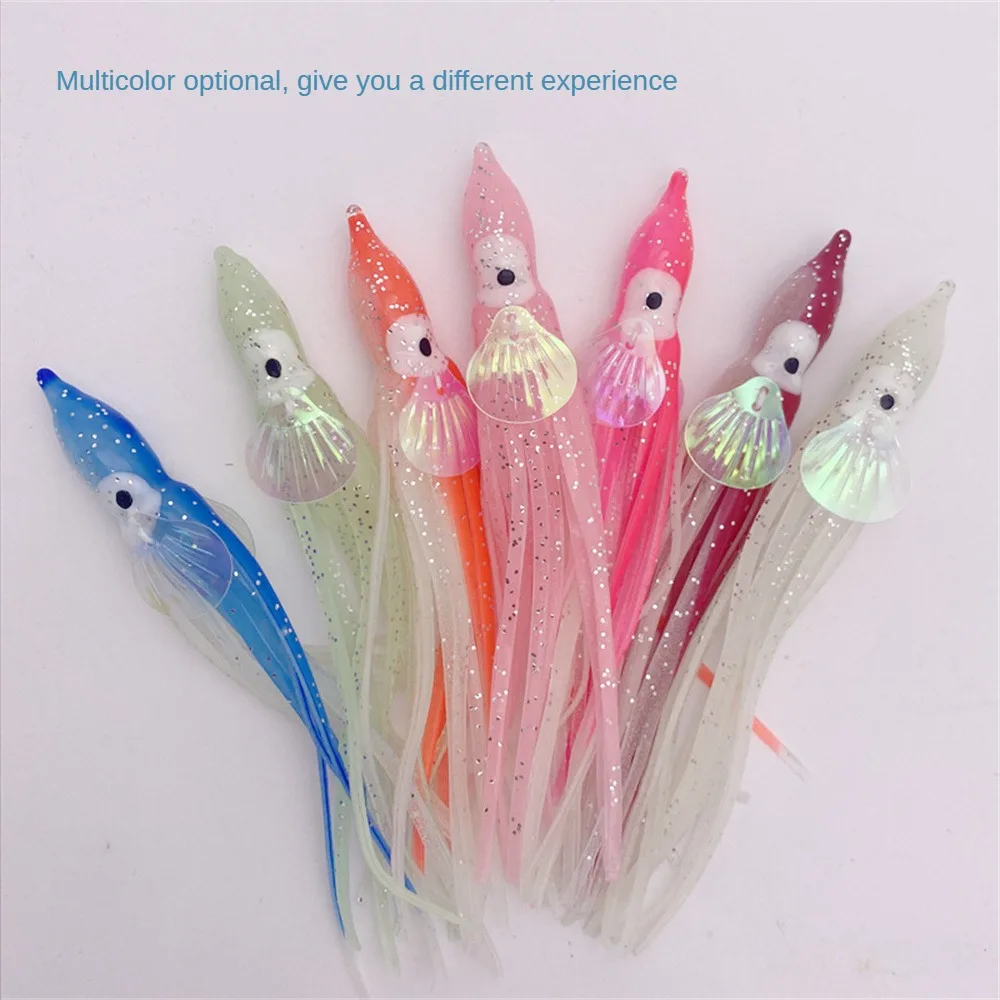 1PCS Squid Bait Strong Allure Streamlined Design Better Effect After Reflection Adding A Flash Film To The Body Fishing Tools