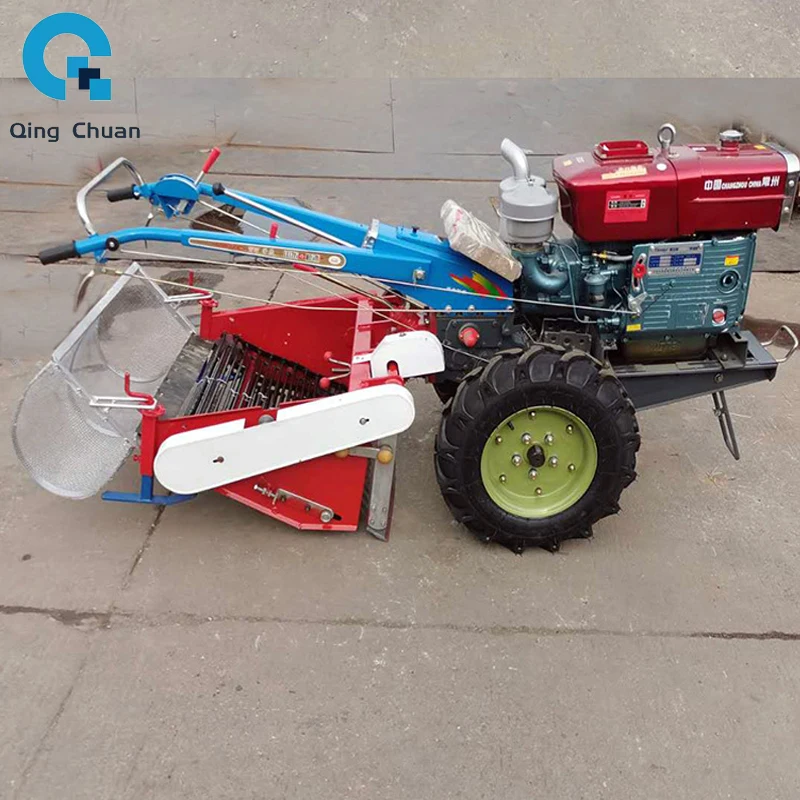 Looptractor Zoete Aardappeloogstmachine Roterende helmstok Furrowing Zaaien Oogsten handtractor