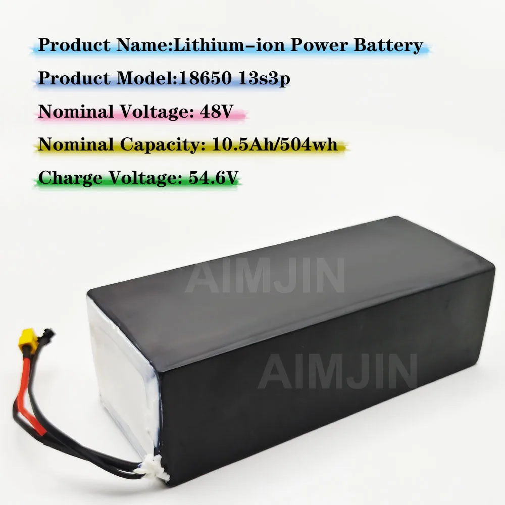 For Kugoo V1 Bicycle Battery 48V 10500mAh/504Wh 13S3P Lithium ion Battery Pack With BMS