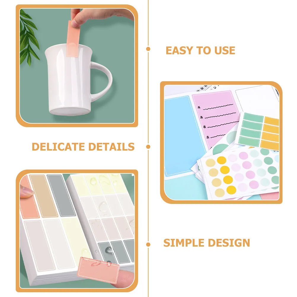 

520Pcs Blank Name Tag Stickers Waterproof Adhesive Classification Label Sheets for Storage Container Organization