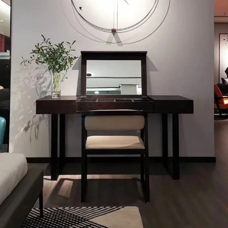 Jewelry Organizer Vanity Table Mirror Stool Flip Luxury Black Girl Dressers Makeup Desk Unique Coiffeuse De Chambre Furniture