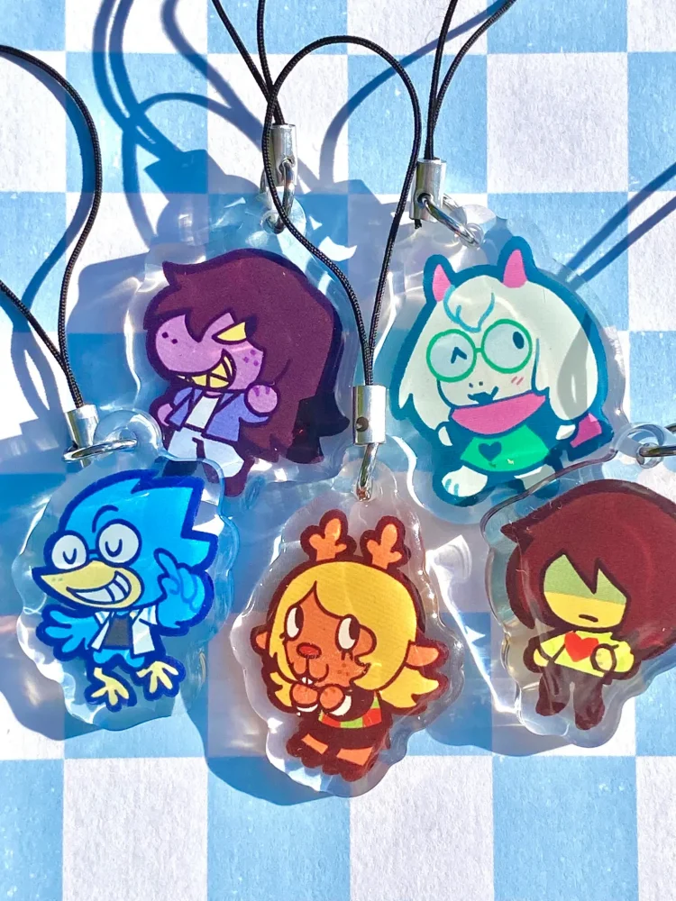 DeLtaruneAcrylic Charms Cute Chibi Game Character Phone Lanyard Keychain Undert Fans Collectible Backpack Pendant Gift