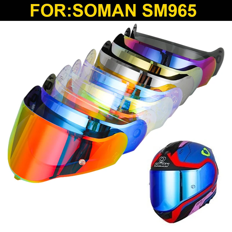 SOMAN-visera para casco de motocicleta SM965 965, protector UV de alta resistencia, lente, accesorios para casco de Moto