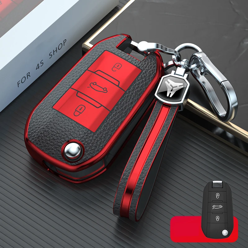 TPU Plating Skin Car Key Cover Case Shell For Peugeot 208 2008 308 3008 408 508 107 301 Citroen C4 CACTUS C5 DS4 DS5 Holder Fob