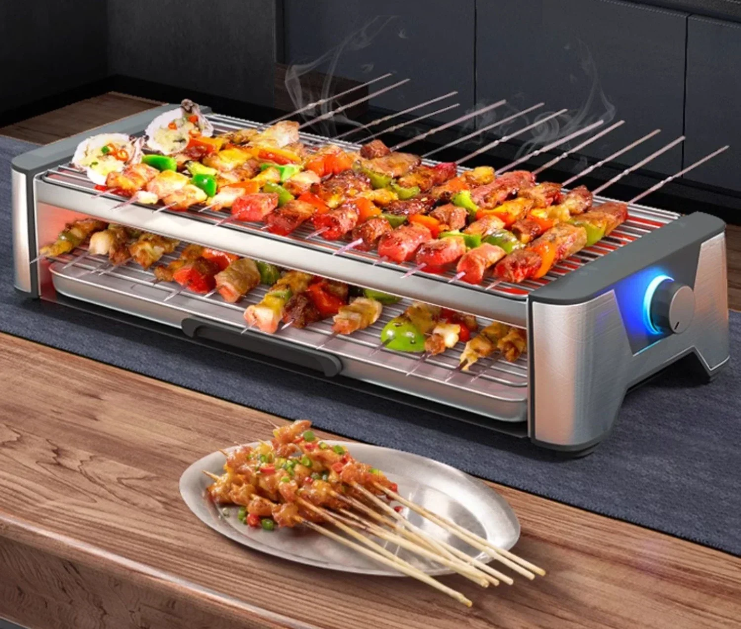 

Grilled skewers, barbecue pots, electric barbecue ovens, multifunctional household appliances, non stick and smokeless