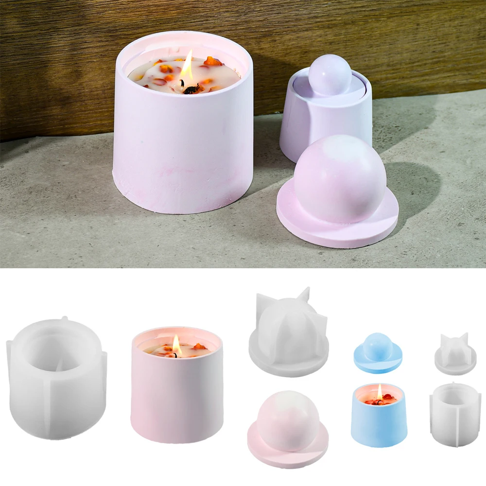 

Cylindrical Candle Cup Silicone Mold DIY Cement Gypsum Aromatherapy Resin Craft Storage Jar Mold Succulent Flower Pot Home Decor