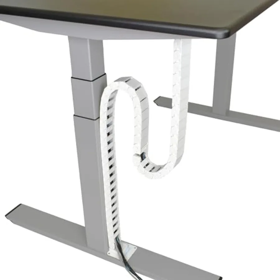 

Sit-Stand Desk Cable Management: Flexible PVC Black Raceway for Wire Organization, Protection and Concealment
