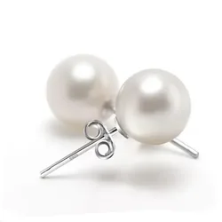 2024 new Silver Sterling Silver 6mm/8mm/10mm Freshwater Cultured Pearl Button Ball Stud Earrings For Women As Best Gifts Jewerly