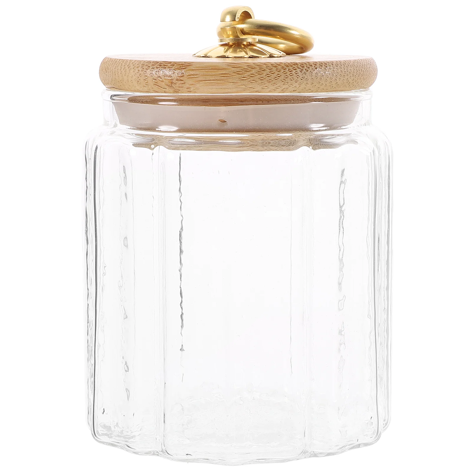 

Small 260ml Glass Tea Canister Jar Hammered Pattern Airtight Lid Storage Container Sugar Kitchen Canisters Set