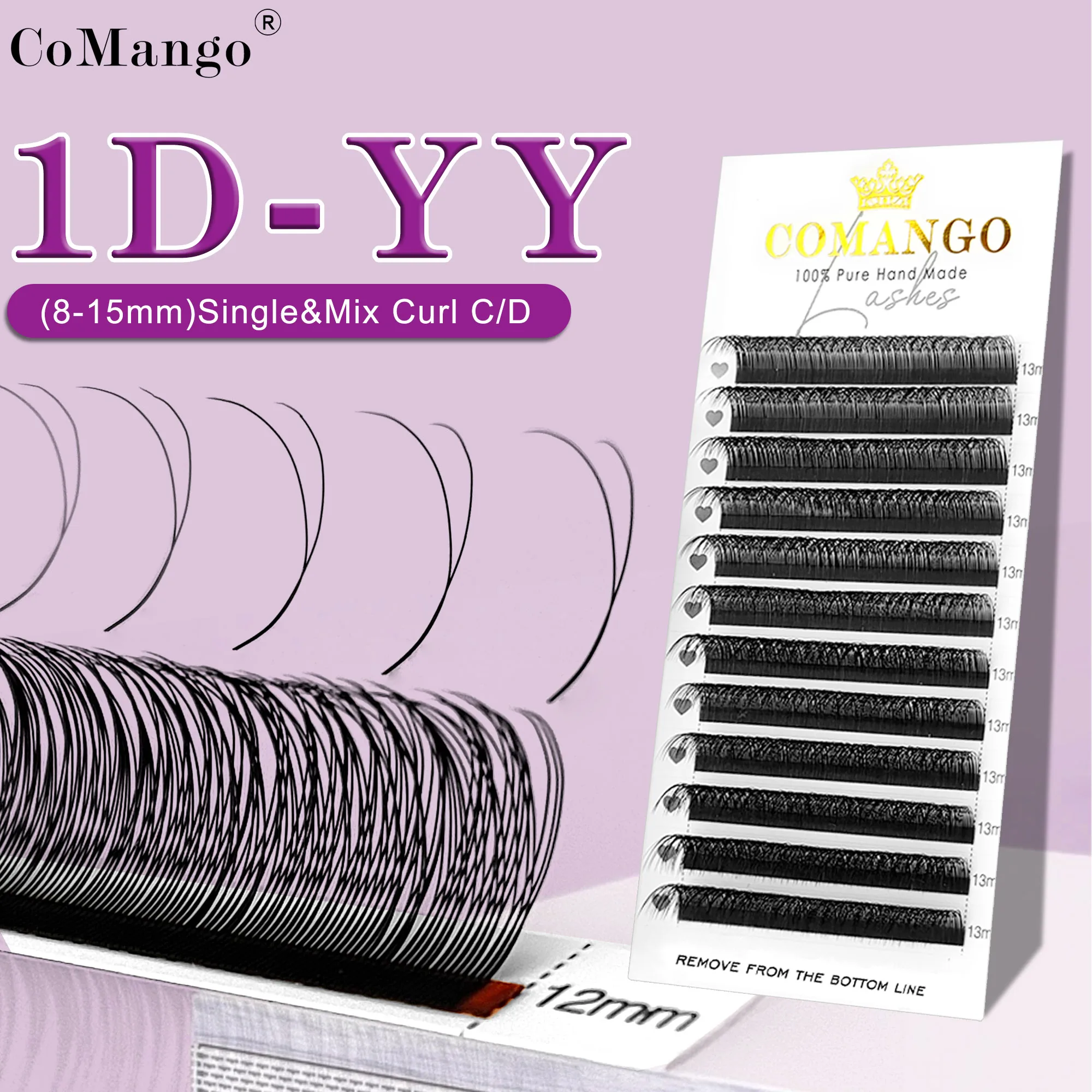 CoMango W Shape Lashes C/D Curl High Quality pestañas Makeup Volume Fans Hybrid Cat  Eye Lashes Premade Volume Fan Natural Soft