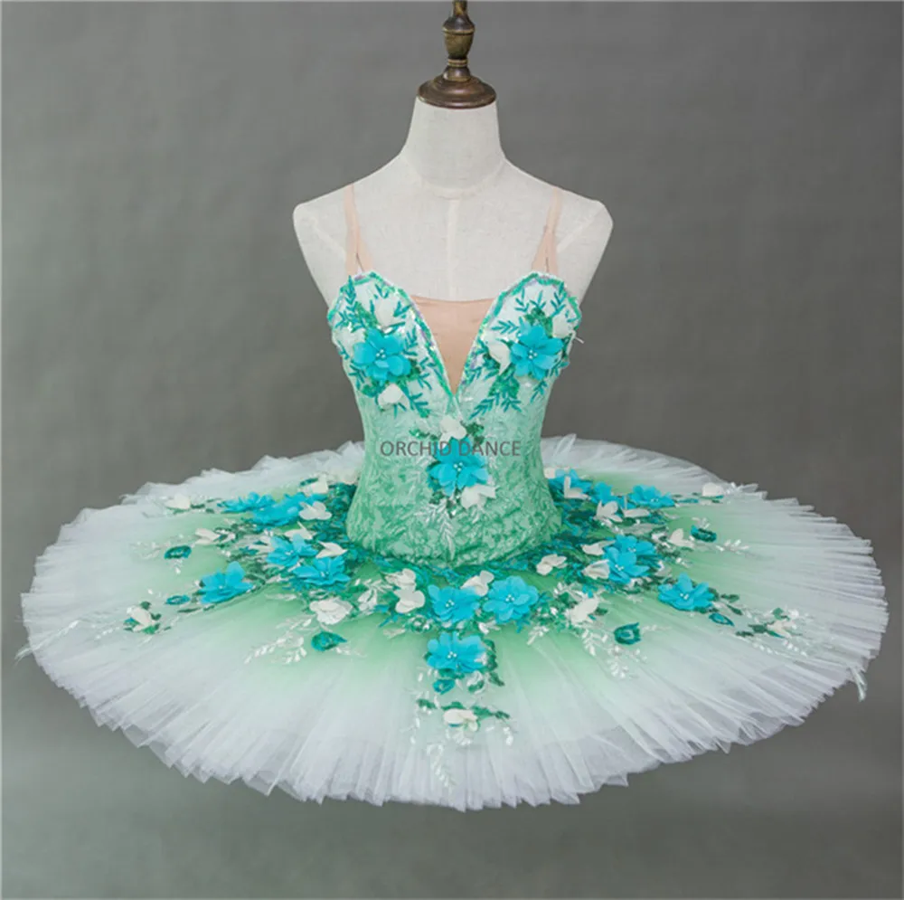 

Exclusive Design Professional High Quality Costom Color Girls Kids Performance Omber Color Mint Green Exquisite Ballet Tutu