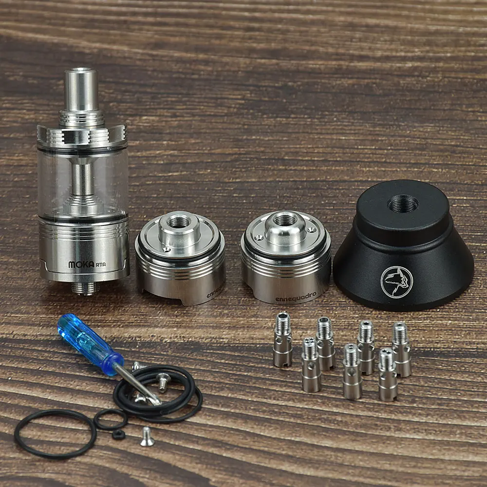 Wolfcoolvape Moka สไตล์ RTA Kuma RTA 316SS สามารถสร้างใหม่ได้4.5มล. 22มม. เครื่องพ่นละออง RTA พร้อมหมุดอากาศ + 3ห้อง