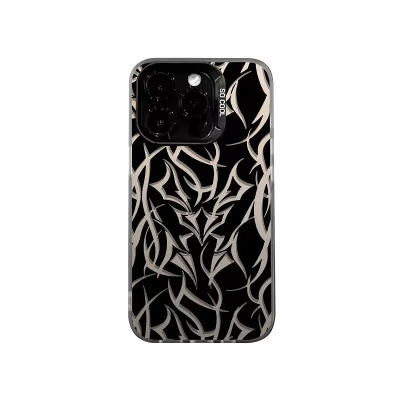 Art Clot thorns Phone Cases For IPhone 15 Pro Max 11 12 13 14 Pro Max X XR XSMax 7/8 15 Plus Laser Plated Silicone Bumper Cover