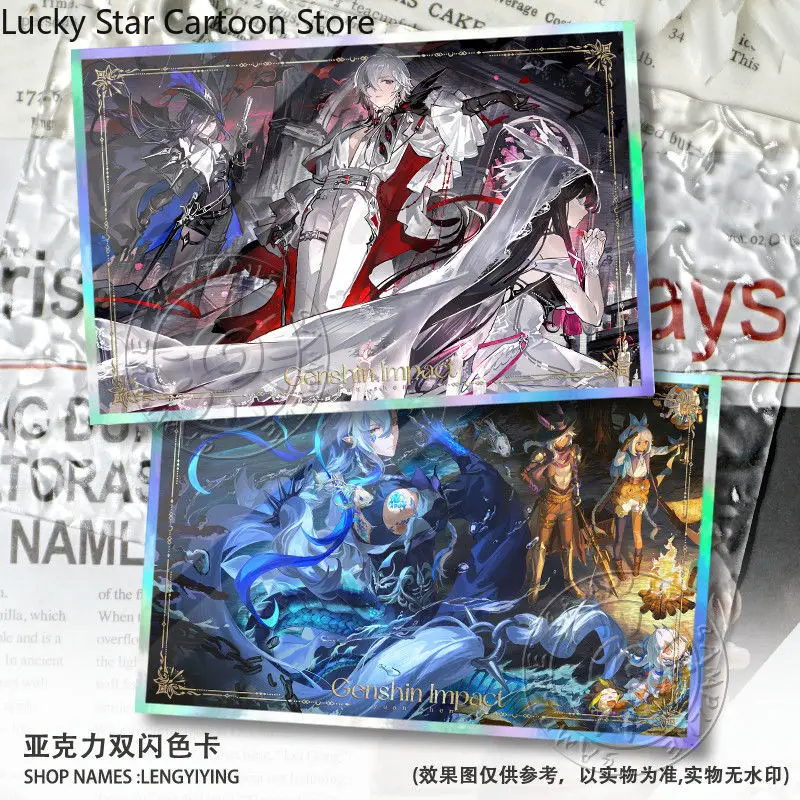 

Игра Genshin Impact Kyryll Chudomirovich Flins Zhongli Цветная бумага Карта для подписи Cospaly Акрил Shikishi Настольный орнамент