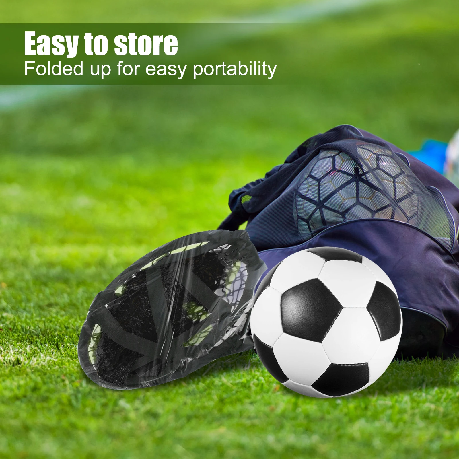 1/2 ชิ้นฟุตบอลการฝึกอบรมเป้าหมายสุทธิพับฟุตบอลเป้าหมายเป้าหมาย Nets แบบพกพาฟุตบอลเป้าหมายสุทธิสําหรับฟุตบอลการฝึกซ้อม