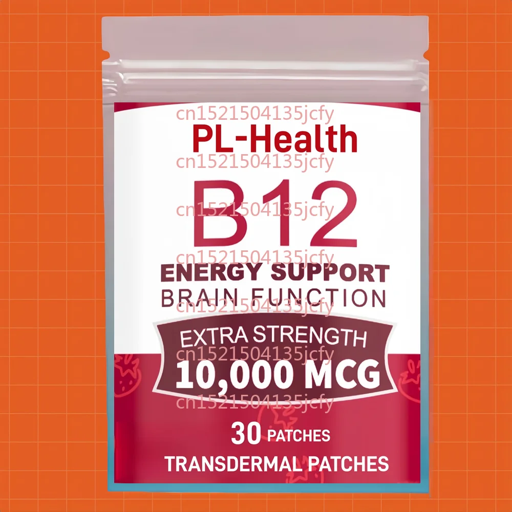 

30 Patches B12 Vitamins 10,000 mcg, Methylated Vitamin B12 Sublingual - Energy Boost, Focus, Metabolism & Brain Health Support