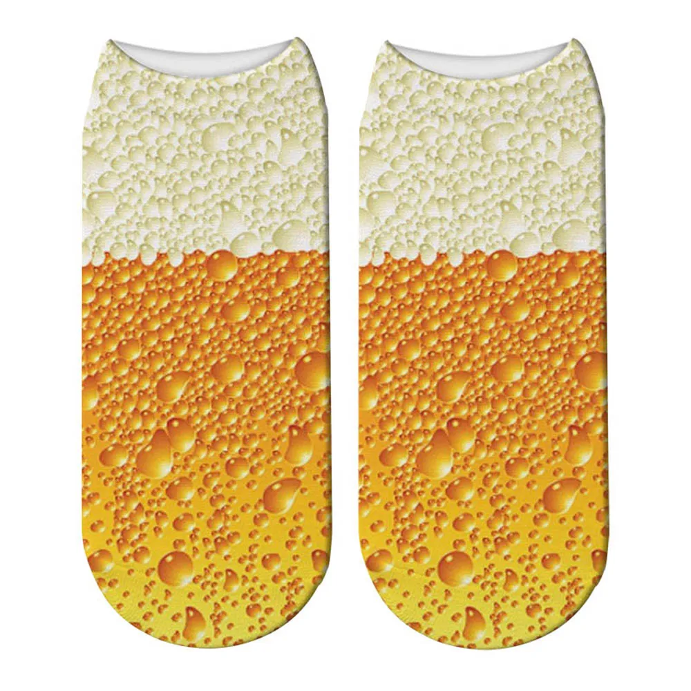 New Design Funny Fashion Harajuku Women Socks Novelty Beer Pattern Socks Hiphop Solid Cotton Cool Socks