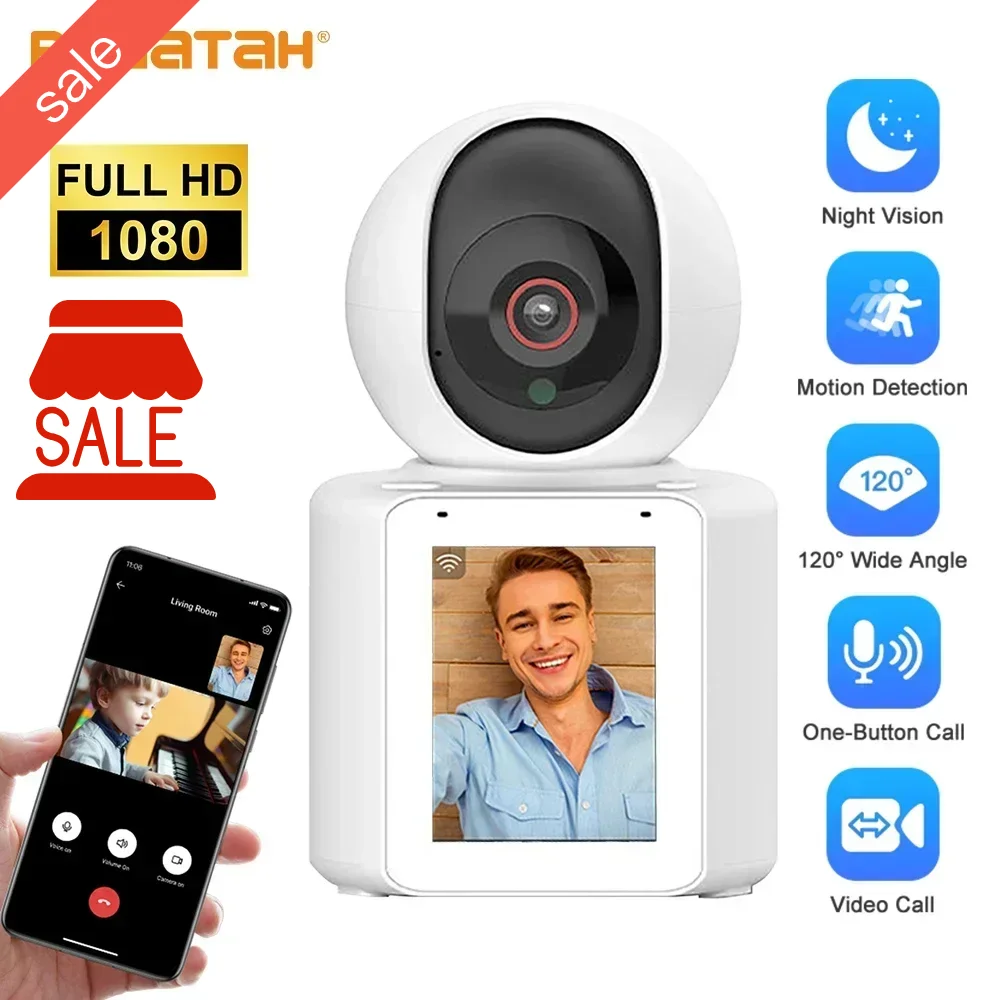 

PEGATAH 1080P Wifi Camera Baby Monitor 2.8 inch screen Voice Wake Smart Camera Two-way Audio Video Call PTZ Wifi IP Camera