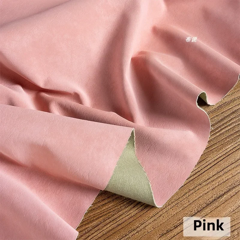 PU Matte Leather Retro Soft Creative Texture Clothing Designer Fabric DIY Cloth Sewing Meters Material Wholesale