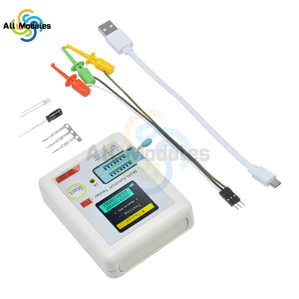 LCR-TC1 LCD Display Multi-meter Transistor Tester Diode Triode Capacitor Resistor Test Meter ESR LCR NPN PNP MOSFET TCR-T7 T7-H