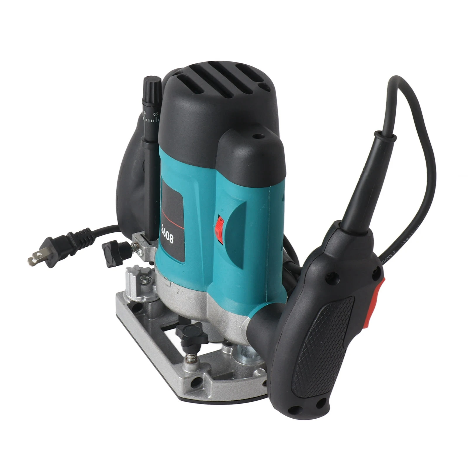 Electric Wood Router Adjustable Depth Multifunctional Trimmer Woodworking Machine for Carving Trimming Slotting Wood Router