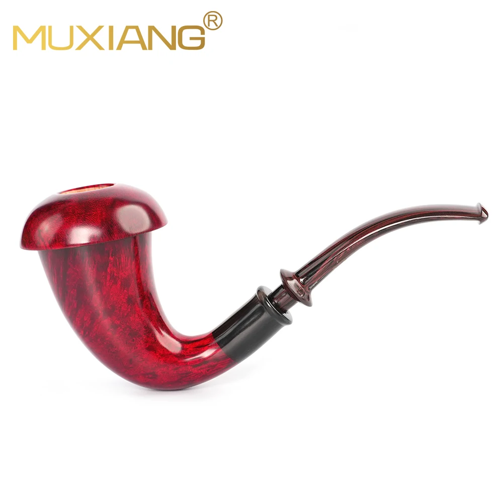 

MUXIANG Handmade briar tobacco pipe classic calabash pipe detachable pipe bowl curved Cumberland pipe mouthpiece Simple plug-in