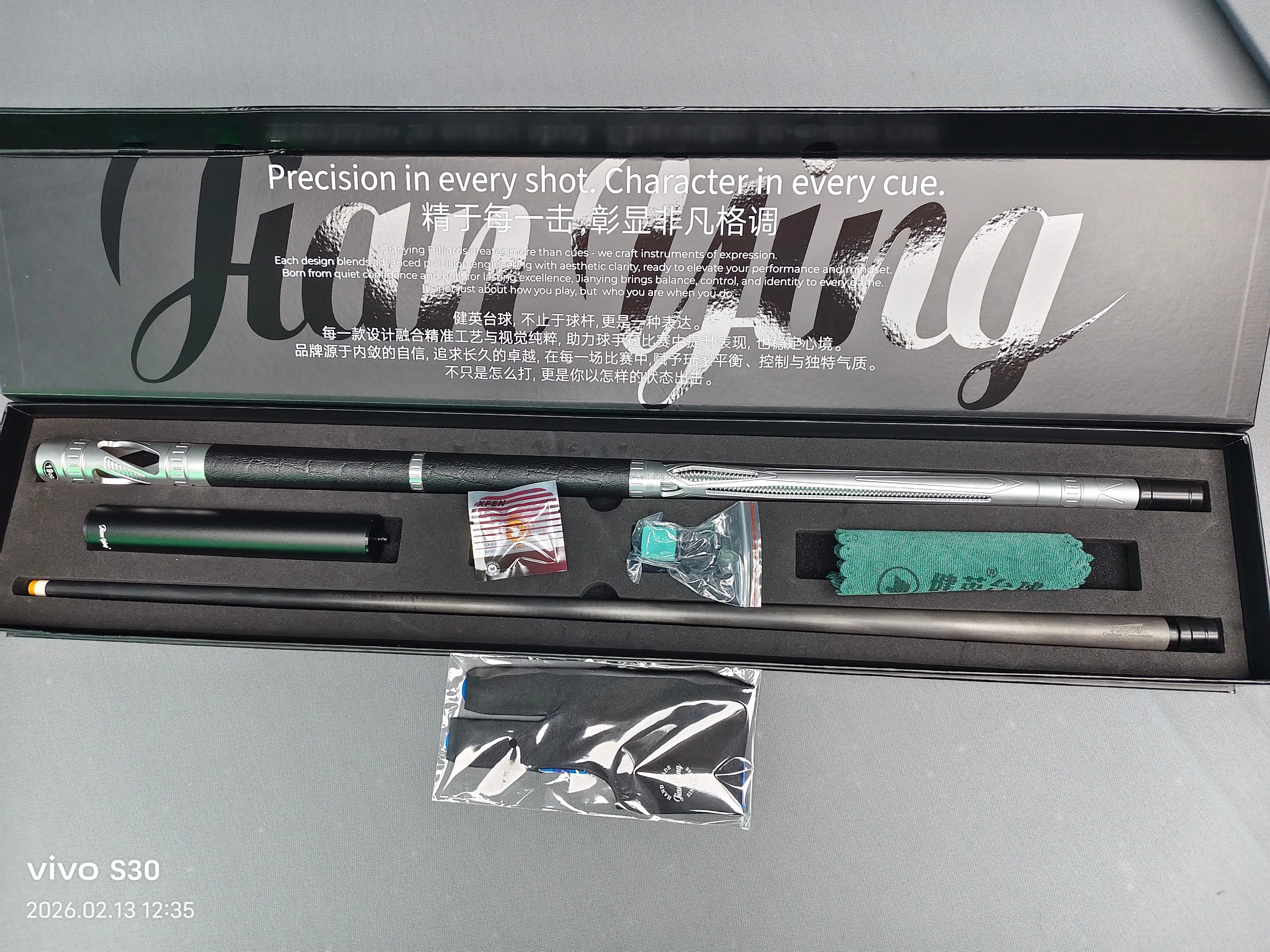 New Arrival Jianying Yfen Metal Carbon Fiber Pool Cue 11.8mm Tip