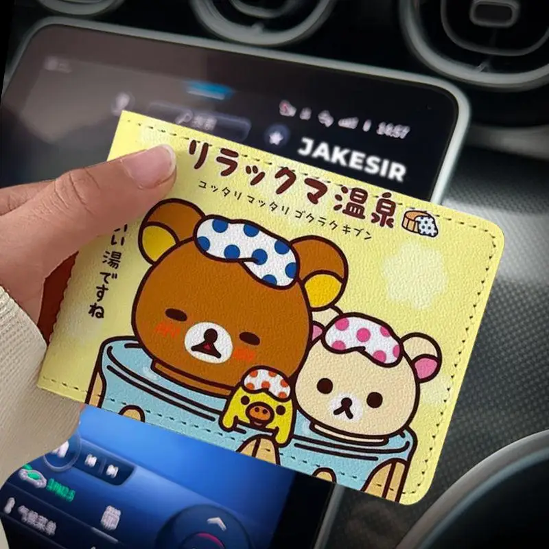 New Kawaii Cute Rilakkuma Driver's License Cover Documents Bank Card Protective Cover Motor Vehicle License Card Case Girls Gift