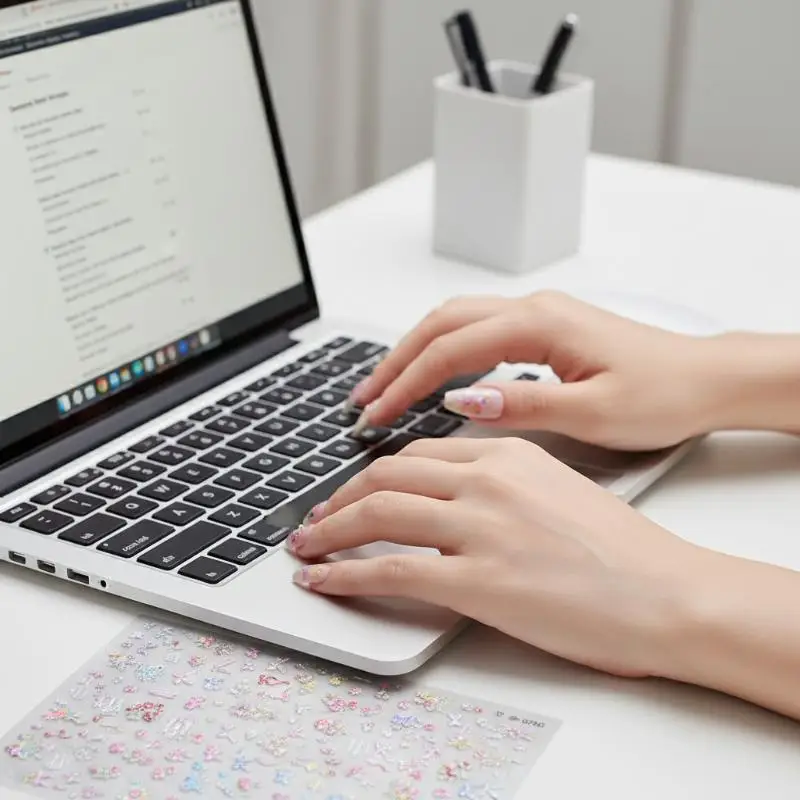 

Rose Floral Nail Stickers Sheet Self Adhesive Manicure Decoration for Women Girls DIY Salon Use