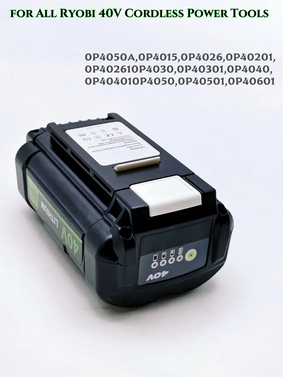 بطارية بديلة ليثيوم أيون 40 فولت OP4050 6000 مللي أمبير في الساعة لسلسلة Ryobi OP4060 جزازات العشب أيضًا