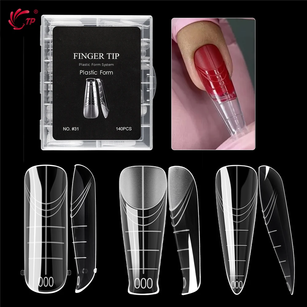 BNG 140 قطعة البيضاوي اللوز العلوي قوالب تمديد الأظافر مجموعة أدوات العناية بالأظافر غطاء كامل أشكال ذكية قابلة لإعادة الاستخدام أشكال مزدوجة 14 أحجام 3 نمط #1