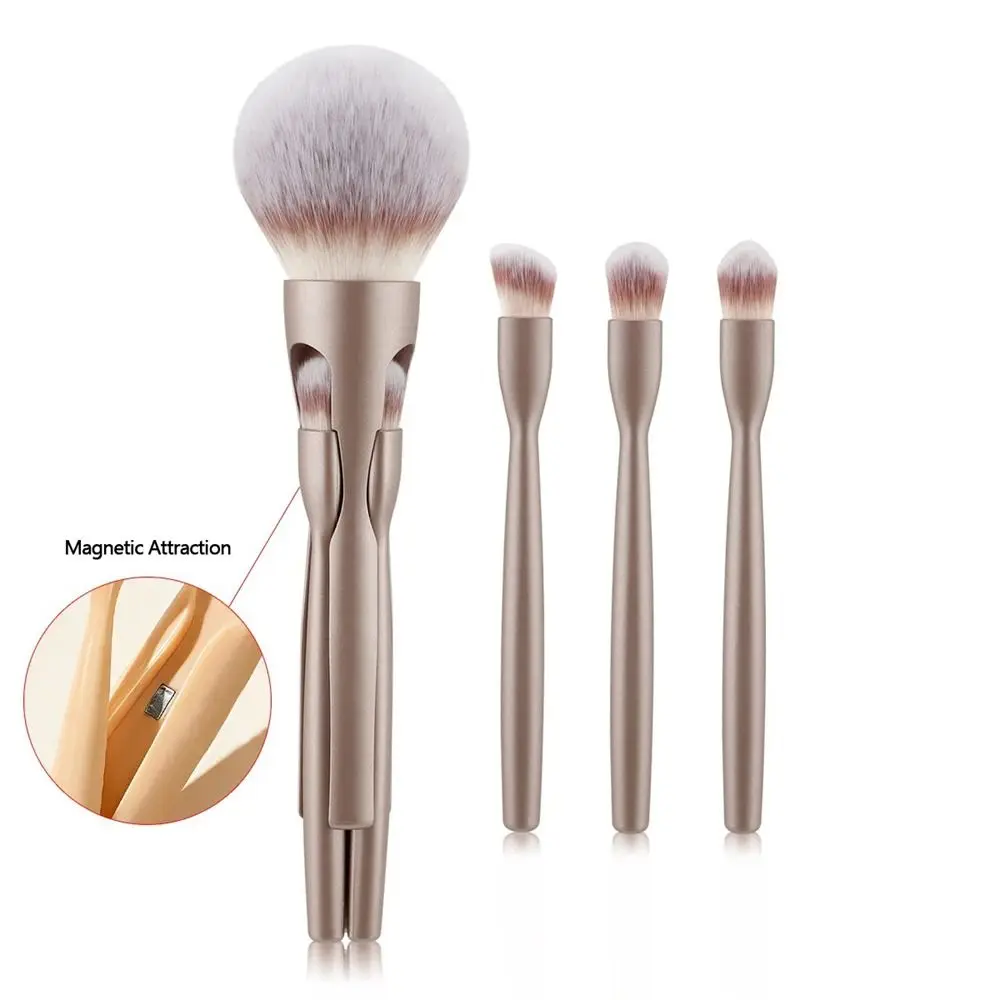 Magnetic 4-in-1 Transformable Brush Multi-purpose Cosmetic Beauty Eyeshadow Concealer Brushes High Coverage Multifunctional