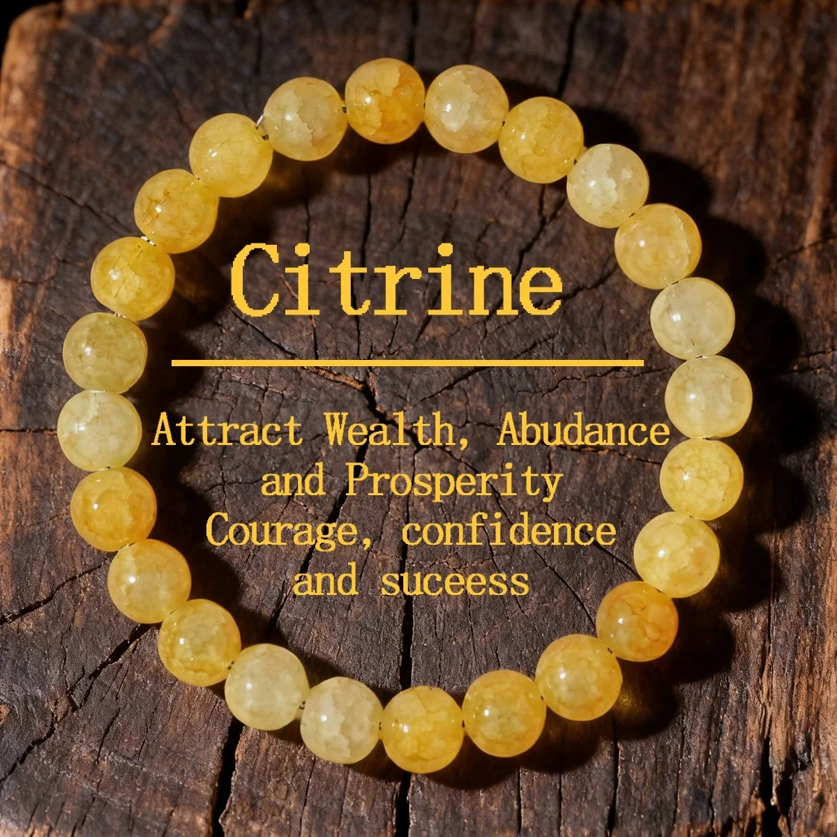 Glamorous Autumn and Winter Jewelry Yellow Crystal (Yellow) Brazaletes for Friend Party Spiritual Natural Stone Bracelets Beaded