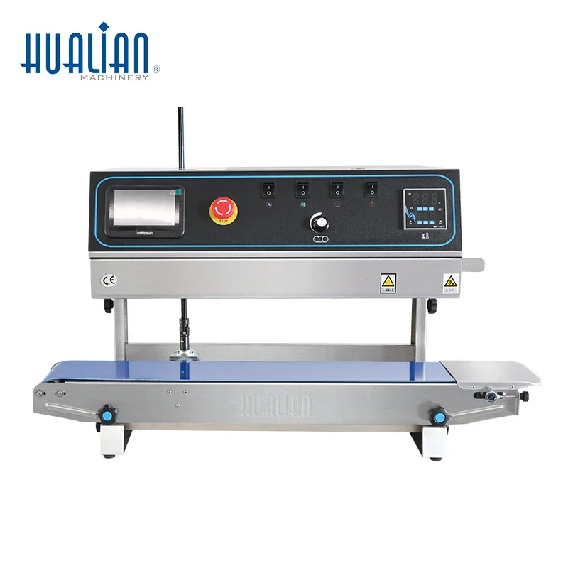 FRP-810II Hualian Automatischer vertikaler kontinuierlicher Tintenstrahldrucker Code Food Plastic Bag Heat Band Sealer Sealing Machine