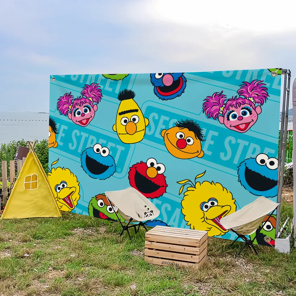 Cartoon S-Sesame S-Street Flagge für Picknick, Party, Camping, Banner, Outdoor-Atmosphären-Beleuchtung – Detail 9