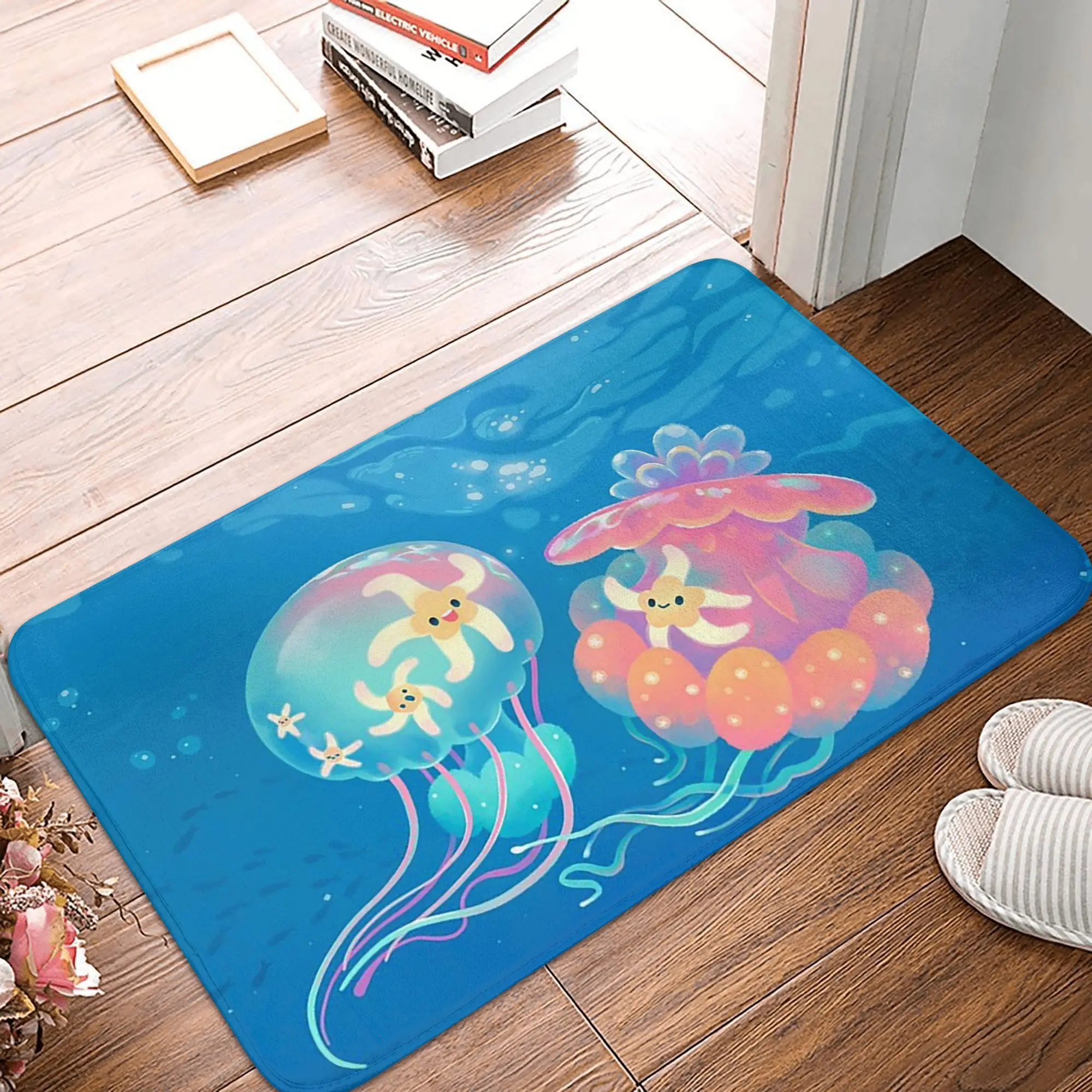 Jellyfish bus Anti-slip Doormat Floor Mat Cushion Carpet Rug for Kitchen Entrance Home Bedroom Footpad Mats
