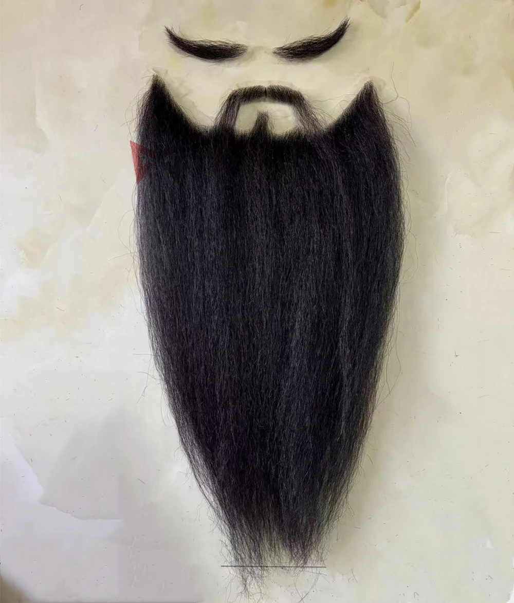 Guanyu Cosplay Accessories Beard Makeup Fake Beard Mustache Eyebow Long Beard Black White Whisker Movie Party Prop Custom Made