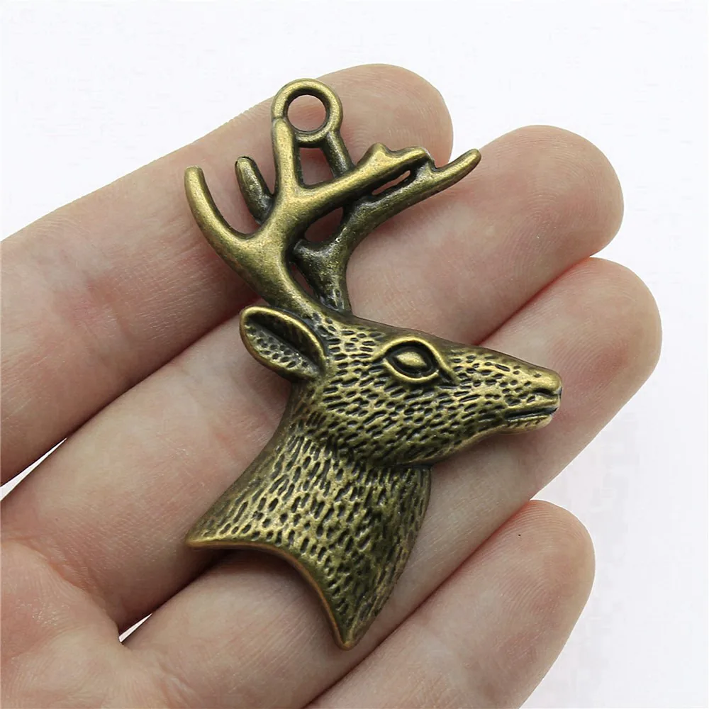 Jewellery Deer Head With Antlers Charms Cute Women Accessories 2pcs