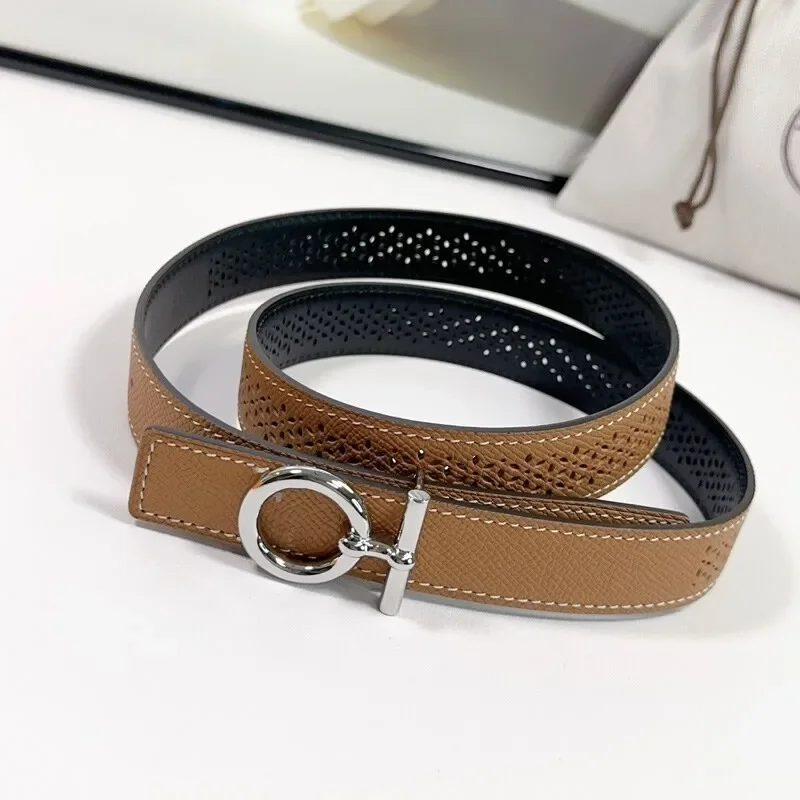 Fashion 2.5 smooth buckle women's belt hollow pattern accessory belt dual-purpose all cowhide simple belt