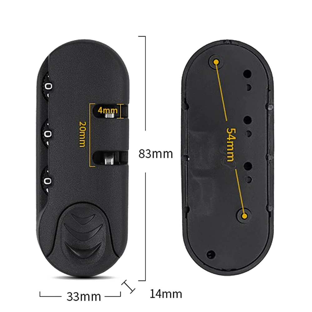 3 Digit Combination Padlock Accessories for Bags Lock Luggage Suitcase Travel Bag Code Lock Black Combination Iron Core Lock