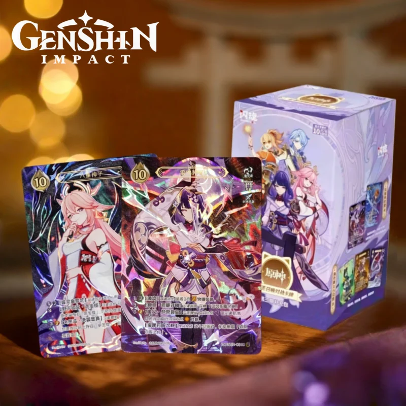 Authentic Invokation Genshin TCG Phases 1 to 3 Booster Packs Shining Soul Impact Starter Kits Collectible Trading Cards Toy Gift