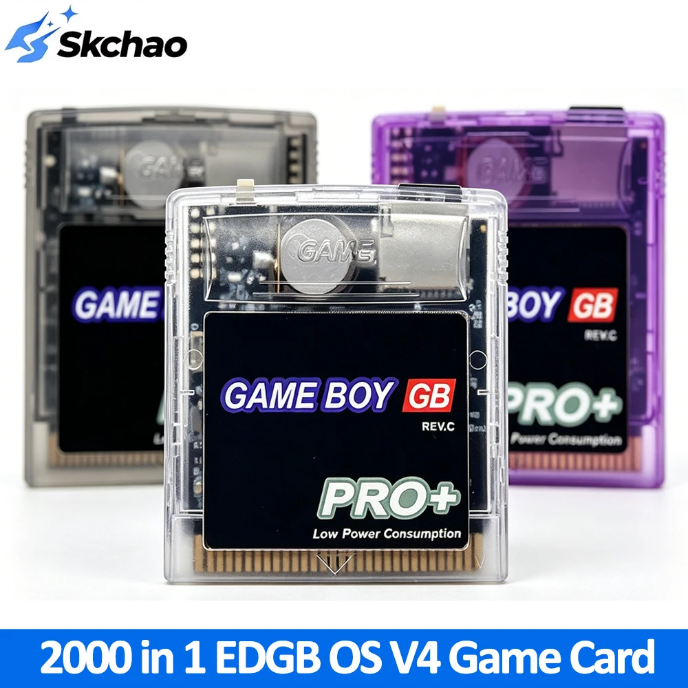EDGB 2000 in 1 GBC Game Card OS V4 with 4G TF Card Flashcard for Game Boy Color GB GBA SP Support One Key Return Function