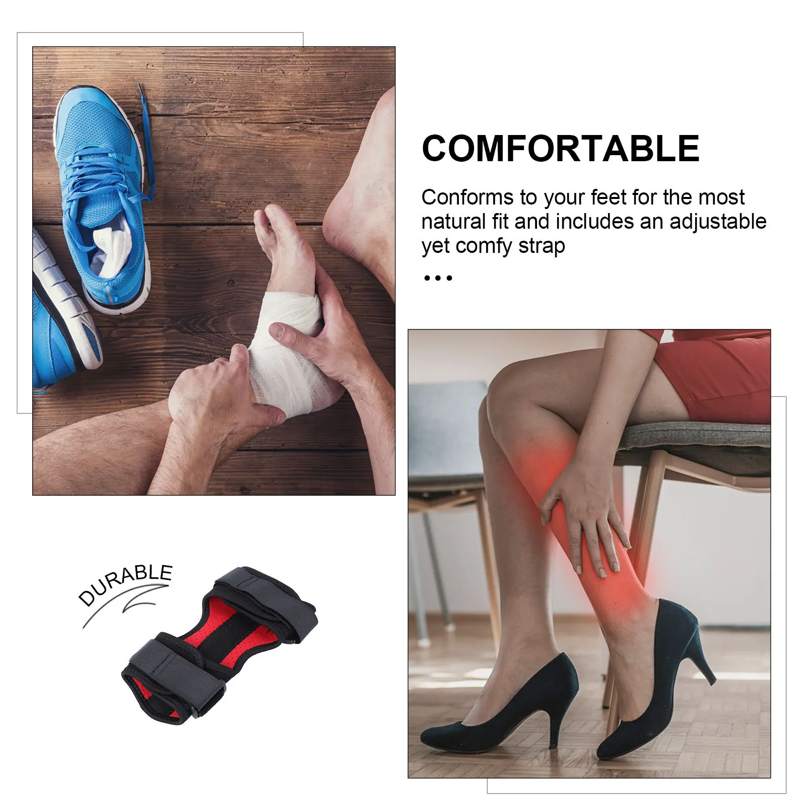 

Average Size Black Plantar Fasciitis Night Splint Adjustable Orthotic Foot Drop Brace for Heel Spur Relief Plantar Support