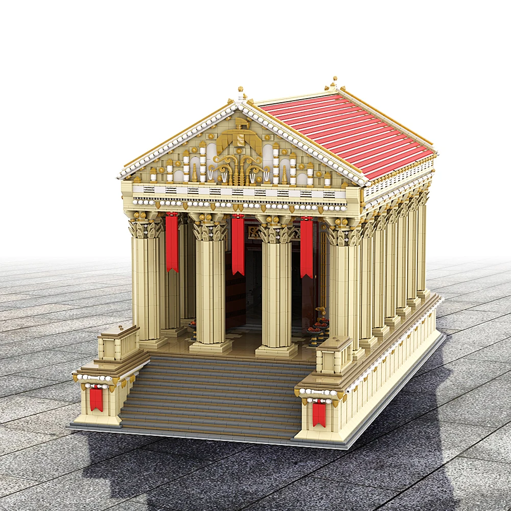 

MOC Ancient Roman Temple Building Blocks Ancient Greek And Roman Temples Street View Pantheon Bricks Toys as Christmas Gifts